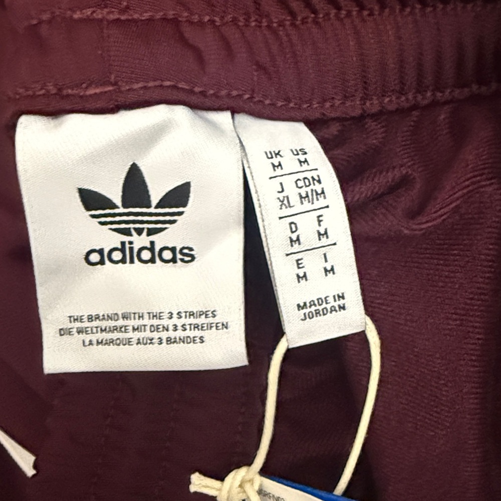 Adidas Maroon Trefoil Track Pants with White Stripes Size M - Picture 11 of 16
